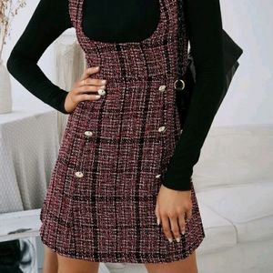 Shein Plaid Tweed Dress